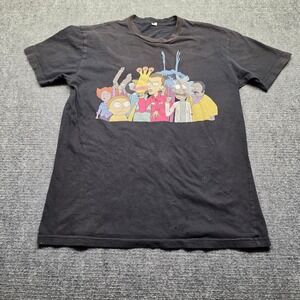 Logic Rick and Morty Adult Swim Graphic T-Shirt Black Small Pinholes